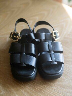 Nordstrom Avea Platform Fisherman Sandal in Black